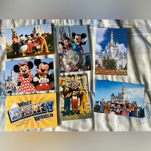 Lot of 7 Walt Disney World & Disneyland Postcards Magic Kingdom Mickey Mouse Etc